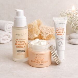 Lanocrème Manuka Honey Skincare 3pc Bundle Serum Day & Eye Cream New
